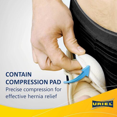 URIEL Left Side Hernia Belts for Men - Inguinal Hernia Belt for Men, Pre and Post Surgery Truss, Size XXL, Cream (49.5-54 Inches) in Kuwait