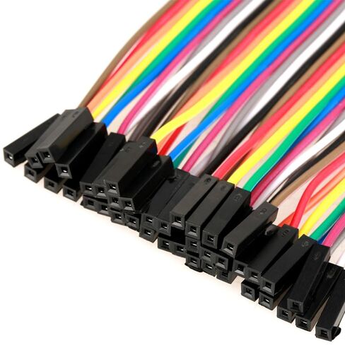 شيفوناد 5 قطعة 40pin أنثى إلى أنثى أسلاك توصيل معزز 10 سنتيمتر 24AWG كابلات شريط نحاسي ملون للوحة التجارب ومشاريع PCB in Kuwait