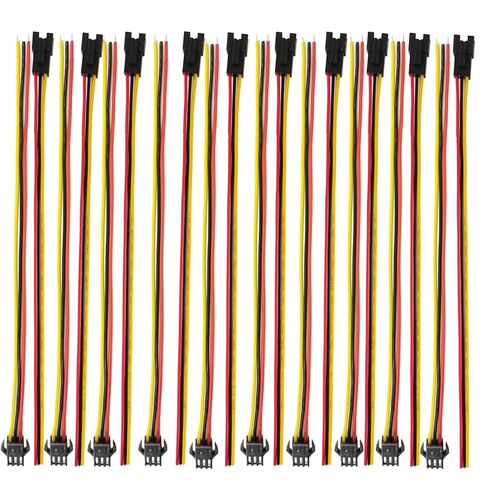 Gikfun JST SM 3-Pins 3P Locking Connector Wire Cables 20cm 22awg Wire for Arduino LED Strip DIY Female & Male Plug (Pack of 10 Pairs) EK2176 in Saudi Arabia