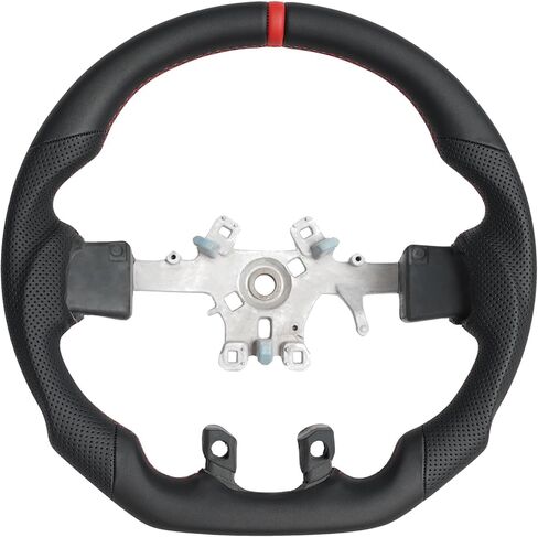 Genuine Carbon Fiber Steering Wheel for 2018-2024 Ram 1500 with NAPPA Perforated Leather Sides Ergonomic D-Shape Flat Bottom Design Retains OEM Heating Function（Without paddle holes） in Kuwait