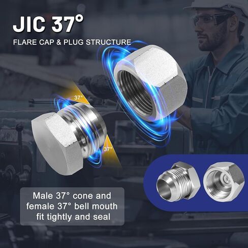 طقم قابس وغطاء JIC هيدروليكي 72 قطعة، تركيبات هيدروليكية صناعية بخيوط مضيئة 37 درجة، مجموعة أغطية وسدادات خرطوم هيدروليكي من الفولاذ الكربوني، مقاس 4 6 8 10 12 16 in Kuwait