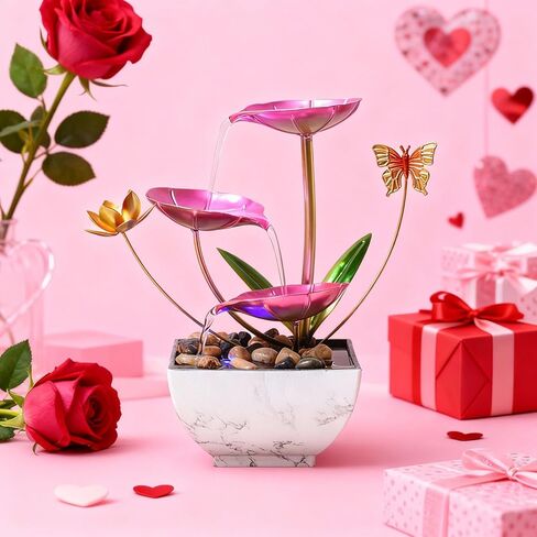 نافورة شلال سطح المكتب ، نافورة زخرفية لسطح المكتب الوردي ، اليوغا الداخلية والاسترخاء للمكاتب أو غرف المعيشة أو غرف النوم in Kuwait