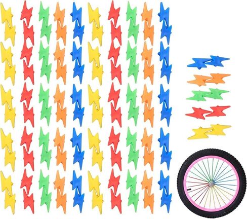 Sndperiexam 108 Pcs Colorful Bike Spoke Beads Mixed Color Small Bike Wheel Spoke Decorations，Bike Components and Parts in Saudi Arabia