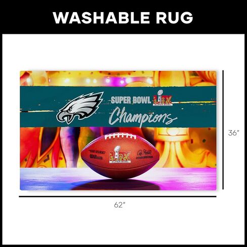 Northwest NFL Philadelphia Eagles 2025 Super Bowl LIX Parade Washable Rug 36X62 Inches in Saudi Arabia