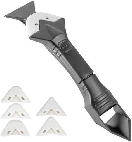 5 in 1 Silicone Caulking Tools（Stainless Steelhead）, Sealant Finishing Tool Grout Scraper, Reuse and Replace 5 Silicone Pads, Great Tools for Kitchen Bathroom Window, Sink Joint in Saudi Arabia