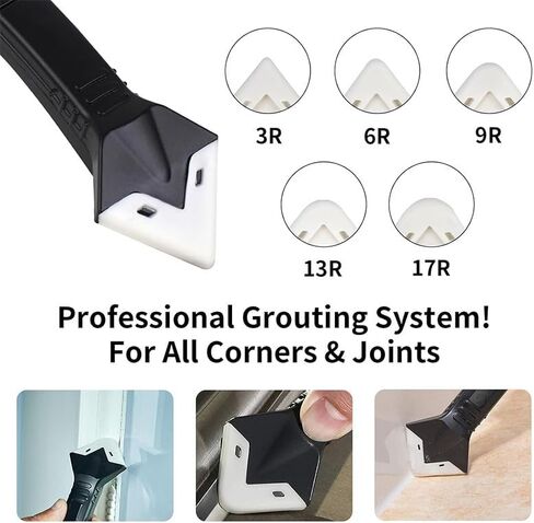 5 in 1 Silicone Caulking Tools（Stainless Steelhead）, Sealant Finishing Tool Grout Scraper, Reuse and Replace 5 Silicone Pads, Great Tools for Kitchen Bathroom Window, Sink Joint in Saudi Arabia