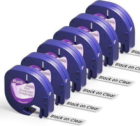 3x 18771 Aonomi Replace for Dymo LetraTag Iron-On Fabric Labels for Clothing Dymo Letratag Refills Fabirc Iron-on Tape 1/2''x6.5'(12mmx2m) Black on White Tape Compatible with LetraTag LT100H 100T 200B in Saudi Arabia