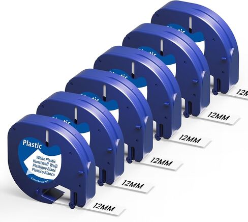 3x 18771 Aonomi Replace for Dymo LetraTag Iron-On Fabric Labels for Clothing Dymo Letratag Refills Fabirc Iron-on Tape 1/2''x6.5'(12mmx2m) Black on White Tape Compatible with LetraTag LT100H 100T 200B in Saudi Arabia