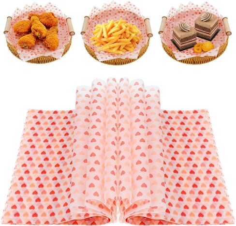 50PCS Wax Paper Sheets, Food Wrapping Paper, Food Basket Liners, Greaseproof Waterproof Dry Waxed Deli Wraps Papers for Kitchen/Restaurant/Picnic, Non-Stick Liners Tissue for Bread/Burger/Sandwich in Saudi Arabia