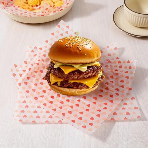 50PCS Wax Paper Sheets, Food Wrapping Paper, Food Basket Liners, Greaseproof Waterproof Dry Waxed Deli Wraps Papers for Kitchen/Restaurant/Picnic, Non-Stick Liners Tissue for Bread/Burger/Sandwich in Saudi Arabia