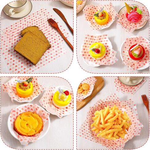 50PCS Wax Paper Sheets, Food Wrapping Paper, Food Basket Liners, Greaseproof Waterproof Dry Waxed Deli Wraps Papers for Kitchen/Restaurant/Picnic, Non-Stick Liners Tissue for Bread/Burger/Sandwich in Saudi Arabia