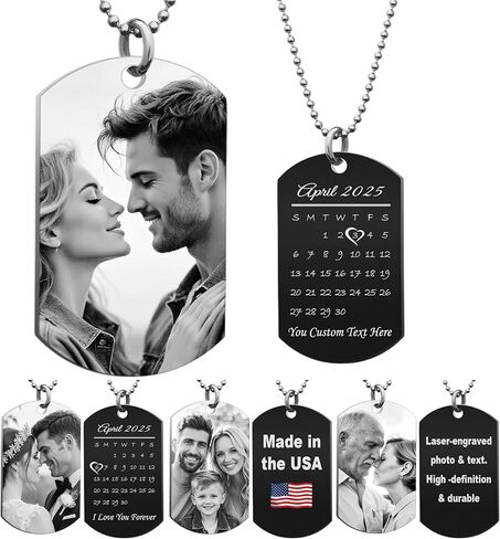Picture Necklace Personalized Photo Custom Photo Necklace for Men Women Boyfriend Anniversary Valentines Day Christmas Gift for Husband Boyfriend in Saudi Arabia