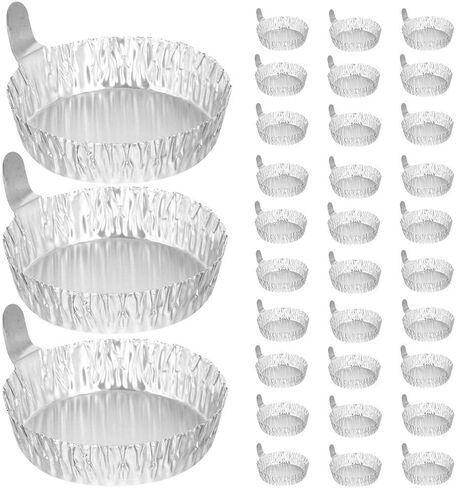 طبق وزن من الألومنيوم من هيموبلو مع مقبض بمقياس 1.97 × 1.85 × 0.55 بوصة لقياس المسحوق الدقيق والسائل في المعمل للاستخدام في قوارب الوزن للاستعمال مرة واحدة in Kuwait