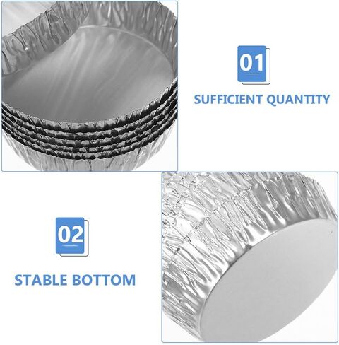 طبق وزن من الألومنيوم من هيموبلو مع مقبض بمقياس 1.97 × 1.85 × 0.55 بوصة لقياس المسحوق الدقيق والسائل في المعمل للاستخدام في قوارب الوزن للاستعمال مرة واحدة in Kuwait