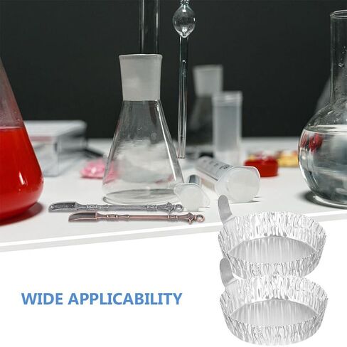 طبق وزن من الألومنيوم من هيموبلو مع مقبض بمقياس 1.97 × 1.85 × 0.55 بوصة لقياس المسحوق الدقيق والسائل في المعمل للاستخدام في قوارب الوزن للاستعمال مرة واحدة in Kuwait