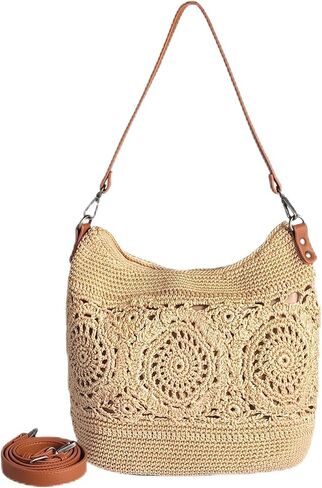 eiyye boho crochet crossbody bag women مصنوعة يدويًا محفظة الأشرار الدانتيل الحمل الكبير للصيف والشاطئ والسفر والاستخدام اليومي in Saudi Arabia