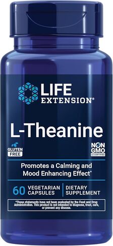Life Extension L-Theanine, 100 mg, 60 Vegetarian Capsules (Pack of 2) - Amino Acid Derived from Tea - Gluten-Free, Non-GMO in Saudi Arabia