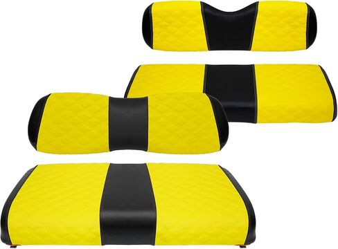 Golf Cart Seat Covers Front and Rear Waterproof and Sun Resistant Marine Grade Vinyl Leather Seat Cover Accessories for EZGO TXT 1994-2013, Black(4PCS) in Kuwait