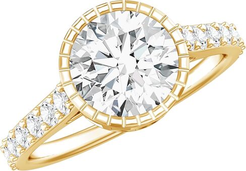 معتمد 2CT مختبر مديّم ميدان خاتم الخطوبة ، جودة EF-VS ، حلقة 8 مم من الماس Solitaire (مثالي للهدية) in Saudi Arabia