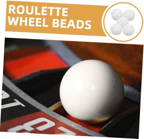 مجموعة خرز عجلة الروليت من BESPORTBLE، 10 قطع من الخرز المستدير من الأكريليك الأبيض لألعاب الطاولة ومستلزمات الحفلات والألعاب الاجتماعية للمهرجانات in Kuwait