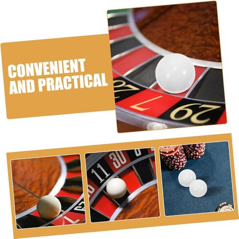 مجموعة خرز عجلة الروليت من BESPORTBLE، 10 قطع من الخرز المستدير من الأكريليك الأبيض لألعاب الطاولة ومستلزمات الحفلات والألعاب الاجتماعية للمهرجانات in Kuwait