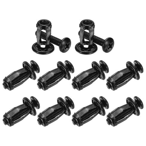 M METERXITY 10-Pack M4 x 16 Hollow Door Anchor Set, Petal Nuts Expansion Screw Jack Nut for Hollow Wall/Aluminium Cladding/Steel Pipes/Iron Sheets/Plastic Panels[Black] in Saudi Arabia