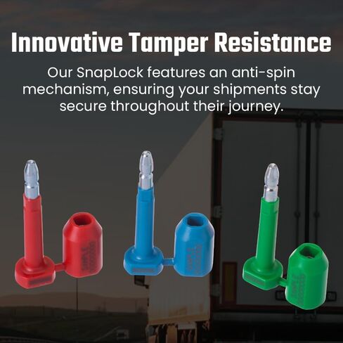 ختم مسمار عالي الأمان، مسمار شحن SnapLock، محفور بالليزر لأدلة التلاعب، متوافق مع ISO17712/CTPAT - برتقالي، عبوة من 200 قطعة in Kuwait