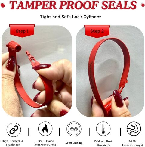 LuxProdX Plastic Truck Trailer Door Seals, Tamper Evident Security Tags, Numbered Safety Disposable Locks for Container Logistics Transport Package Shipping (Red, 100) in Saudi Arabia
