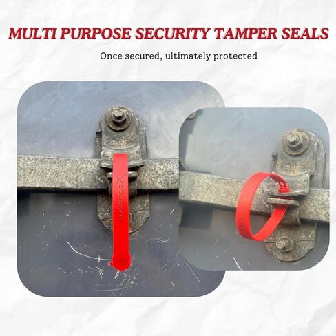 LuxProdX Plastic Truck Trailer Door Seals, Tamper Evident Security Tags, Numbered Safety Disposable Locks for Container Logistics Transport Package Shipping (Red, 100) in Saudi Arabia