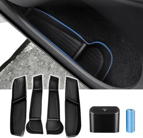 Car Door Side Storage Box and Trash Can for 2021-2025 2026 Nissan Rogue Accessories Front Door Insert Tray Organizer Door Slot Storage Protector Garbage Bin with Trash Bags 4PCS in Kuwait