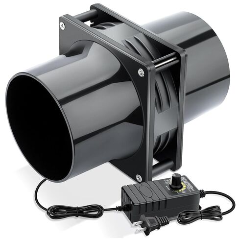 Wathai 80mm 12V DC مروحة العادم المحوري مستخرج الدخان الصغير مع قابس التيار المتردد ، وحدة تحكم في سرعة الكرة المزدوجة - لحام ، حاوية الطابعة ثلاثية الأبعاد ، التهوية ، تبريد DIY in Kuwait