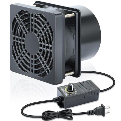 Wathai 80mm 12V DC Axial Exhaust Fan Small Fume Extractor with AC Plug, Dual Ball Speed Controller – for Soldering, 3D Printer Enclosure, Ventilation, DIY Cooling in Saudi Arabia