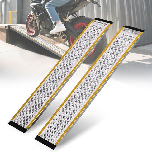 Aluminum Shed Ramp 2 Pack, 57" Sturdy Anti-Slip Loading Ramp for Riding Mower, Long Shed Ramp, Lightweight Ramps for Motorcycles, Lawn Mower, ATVs, Blowers, Carts, Pickup Trucks-1000 lbs/PR Capacity in Saudi Arabia