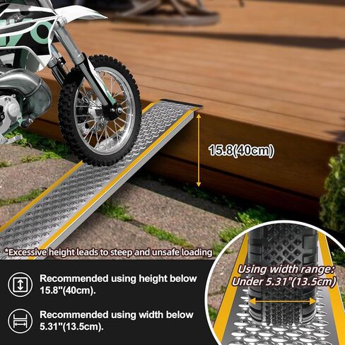 Aluminum Shed Ramp 2 Pack, 57" Sturdy Anti-Slip Loading Ramp for Riding Mower, Long Shed Ramp, Lightweight Ramps for Motorcycles, Lawn Mower, ATVs, Blowers, Carts, Pickup Trucks-1000 lbs/PR Capacity in Saudi Arabia