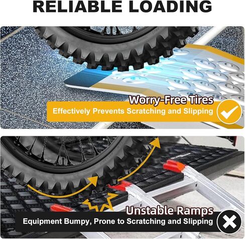 Aluminum Shed Ramp 2 Pack, 57" Sturdy Anti-Slip Loading Ramp for Riding Mower, Long Shed Ramp, Lightweight Ramps for Motorcycles, Lawn Mower, ATVs, Blowers, Carts, Pickup Trucks-1000 lbs/PR Capacity in Saudi Arabia