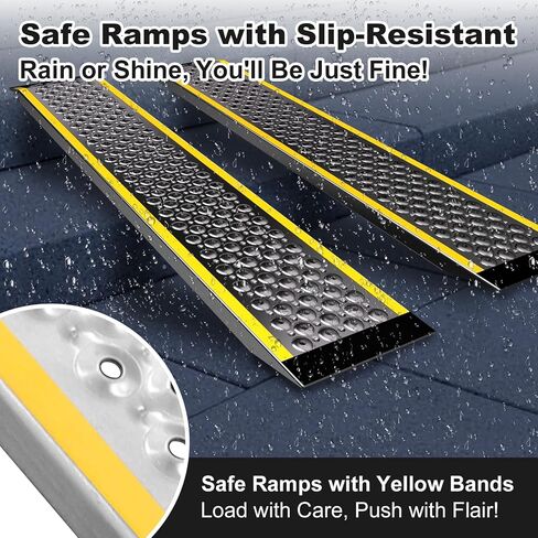 Aluminum Shed Ramp 2 Pack, 57" Sturdy Anti-Slip Loading Ramp for Riding Mower, Long Shed Ramp, Lightweight Ramps for Motorcycles, Lawn Mower, ATVs, Blowers, Carts, Pickup Trucks-1000 lbs/PR Capacity in Saudi Arabia