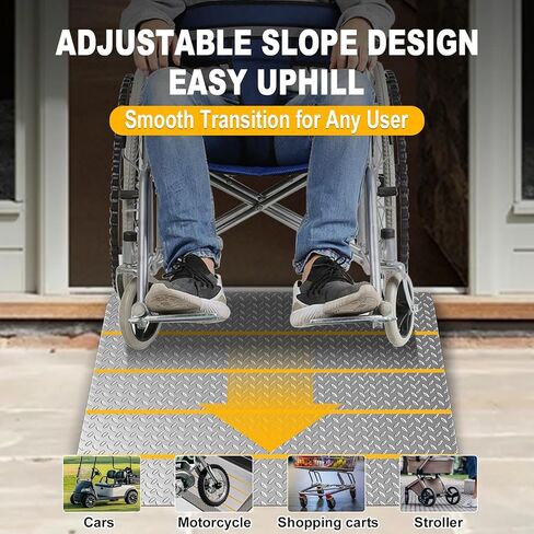 Shed Ramps, 33.5" x 31.7" Threshold Ramps for Doorways Home Steps, 800 Lbs Capacity Anti-Slip Portable Ramps for Garages, Barns, Metal Motorcycle Ramp for Wheelchairs, ATV, Lawnmower, Golf Cart in Saudi Arabia