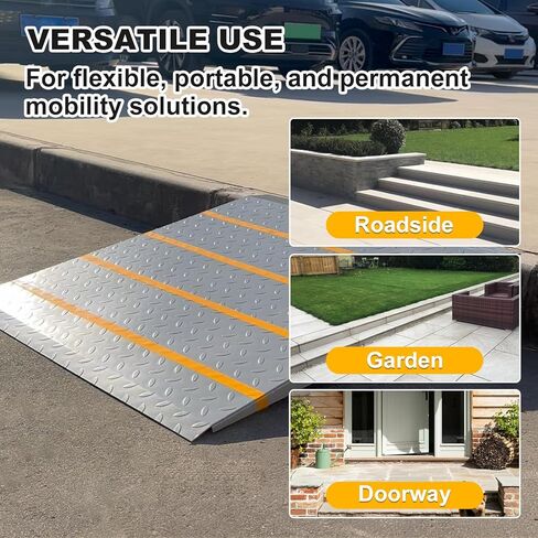 Shed Ramps, 33.5" x 31.7" Threshold Ramps for Doorways Home Steps, 800 Lbs Capacity Anti-Slip Portable Ramps for Garages, Barns, Metal Motorcycle Ramp for Wheelchairs, ATV, Lawnmower, Golf Cart in Saudi Arabia