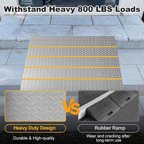 Shed Ramps, 33.5" x 31.7" Threshold Ramps for Doorways Home Steps, 800 Lbs Capacity Anti-Slip Portable Ramps for Garages, Barns, Metal Motorcycle Ramp for Wheelchairs, ATV, Lawnmower, Golf Cart in Saudi Arabia