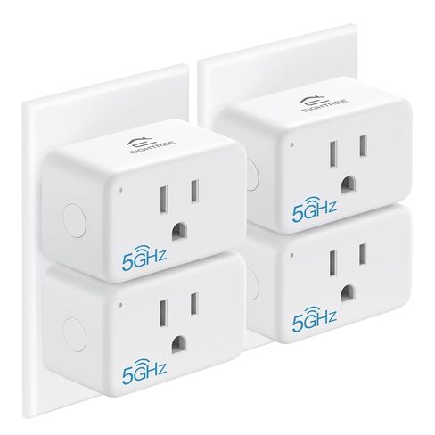 قابس ذكي صغير من EightREE متوافق مع شبكة Wi-Fi بسرعة 5 جيجا هرتز، مقابس ذكية تعمل مع Alexa وGoogle Home &SmartThings، مراقب الطاقة، جهاز التحكم عن بعد، مؤقت وجدول زمني، مقابس Wi-Fi 15A، 4 حزم in Kuwait