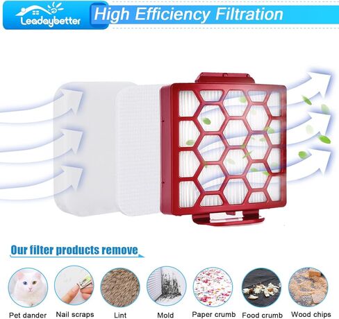 بديل فلتر Leadaybetter لفرشاة Shark Zero-M ذاتية التنظيف Pet Pro ZU55 ZU102 ZU60 ZU62 ZU62C، مكنسة Rotator NV255، Navigator Pet Plus NV150 NV151 NV251، الجزء # 1238FT60 و1239FT60 in Kuwait