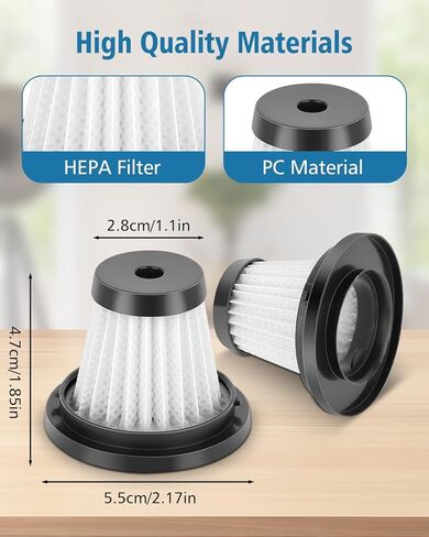 2 Pack HEPA Filters Compatible with VC-01, VC-01A, VC-01B, VC-01 PRO, VC-02, VC-02A, VC-02B, VC-03, VC-04, VC-05 Cordless Vacuum Cleaner, Replacement Filters for All Musclez Handheld Vacuum Cleaners in Saudi Arabia