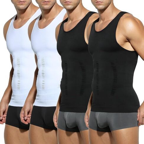 قميص Arjen Kroos Compression Men Tank Tops Tops Men Undershirts Activewear Muscle Slistcle Slimming Rippering 4 Pack 4th-Level Compression in Saudi Arabia