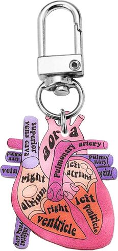 Jesemiah Heart Diagram Keychain,Anatomy and Blood Circulation Diagram of the Heart,Acrylic Funny Medical Cardiac Keychain in Saudi Arabia