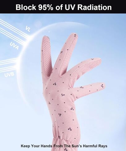 SUJAYU Full Finger Gloves Women, Thin Cotton Hiking Gloves Cycling Gloves Bike Accessories, Breathable Touchscreen UPF Glove Sun Protection Glove for Women in Saudi Arabia