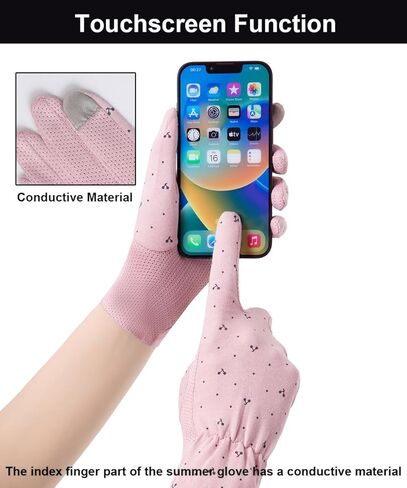 SUJAYU Full Finger Gloves Women, Thin Cotton Hiking Gloves Cycling Gloves Bike Accessories, Breathable Touchscreen UPF Glove Sun Protection Glove for Women in Saudi Arabia
