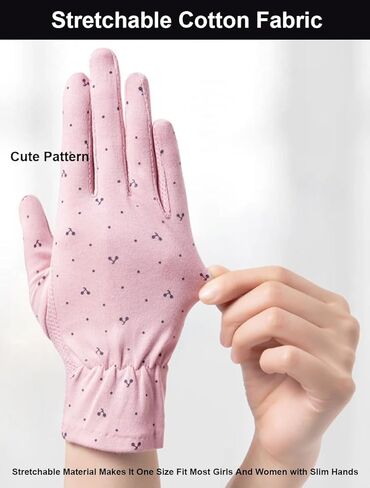 SUJAYU Full Finger Gloves Women, Thin Cotton Hiking Gloves Cycling Gloves Bike Accessories, Breathable Touchscreen UPF Glove Sun Protection Glove for Women in Saudi Arabia
