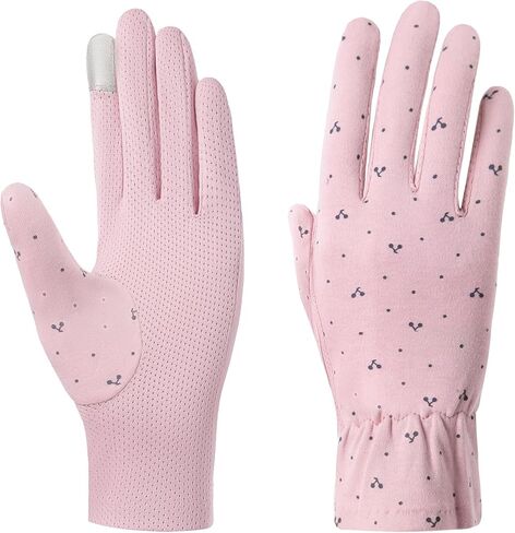 SUJAYU Full Finger Gloves Women, Thin Cotton Hiking Gloves Cycling Gloves Bike Accessories, Breathable Touchscreen UPF Glove Sun Protection Glove for Women in Saudi Arabia