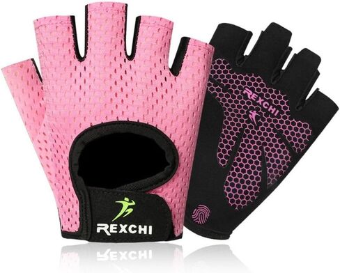 Breathable Half-Finger Gym Gloves Yoga & Fitness Training Gloves with Silicone Grip for Women & Men (Pink, Universal Fit) in Saudi Arabia