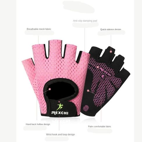 Breathable Half-Finger Gym Gloves Yoga & Fitness Training Gloves with Silicone Grip for Women & Men (Pink, Universal Fit) in Saudi Arabia